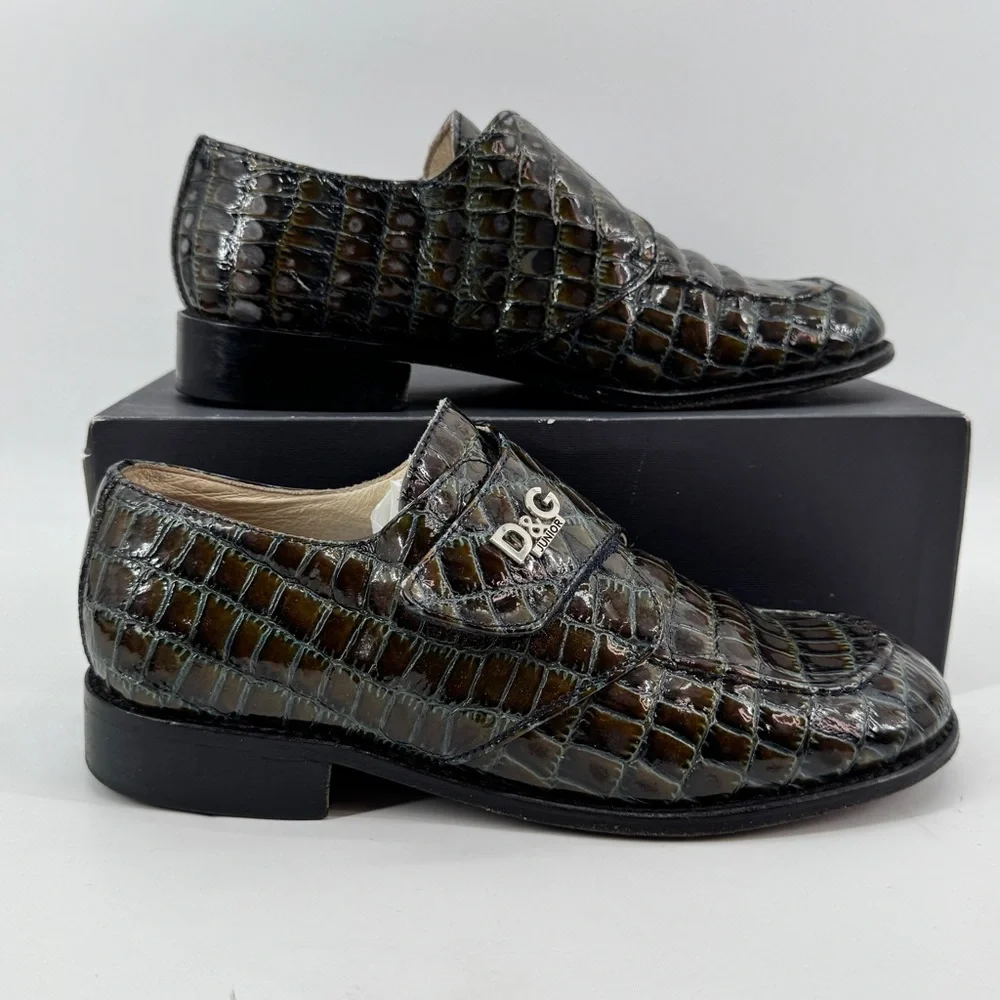 Dolce & Gabbana Junior Loafers Croc Brown EU 40 US‎ 6 Women 7.5
